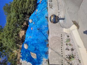 concrete painted with spheres